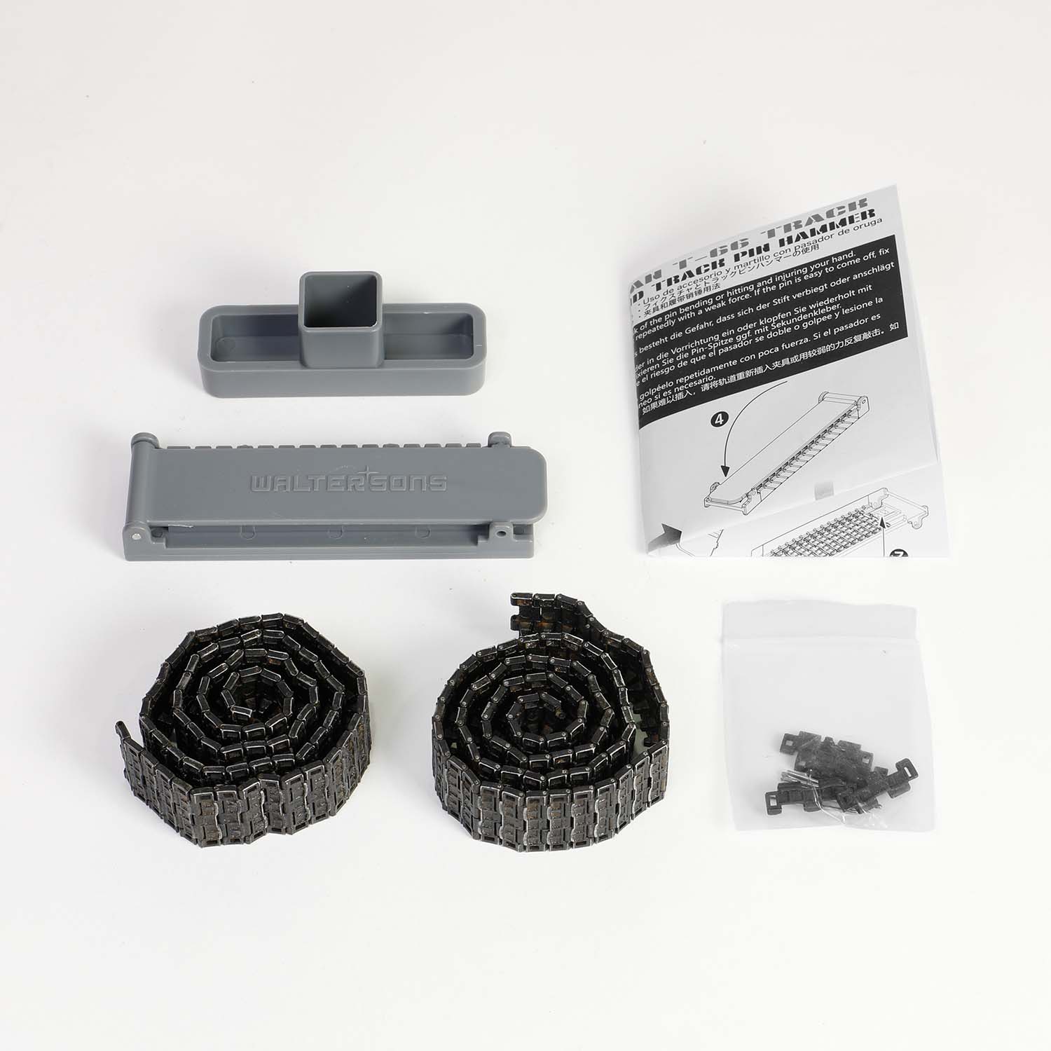 Sherman M4 tank HVSS Suspension type - Metal Upgrade track link set (Model T66)  Zinc Alloy materials | with weathering effect