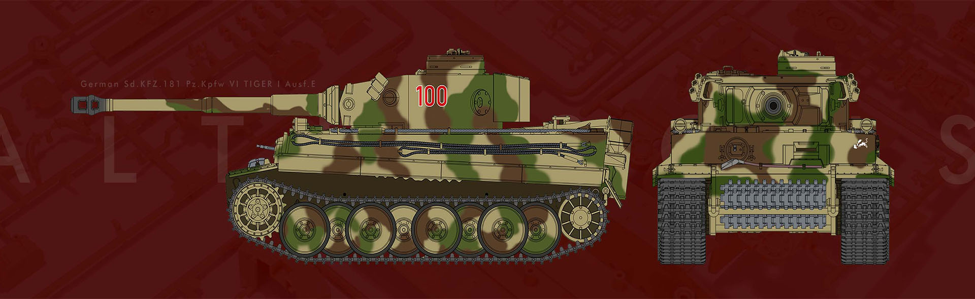 Sd.Kfz.181 Tiger (Early production model) "Engine plus edition" Schwere Panzerabteilung 505, No. 100, July 1943, Eastern front Kursk