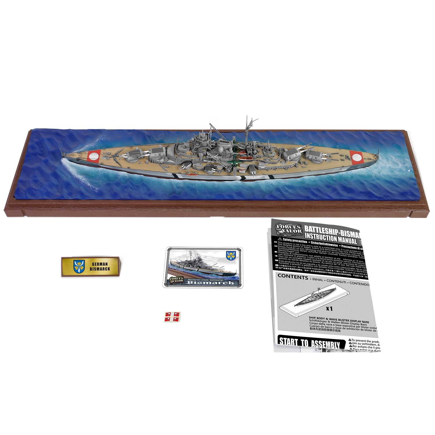 German Battleship, Bismarck, Waterline display version Battle of the Denmark Strait, May