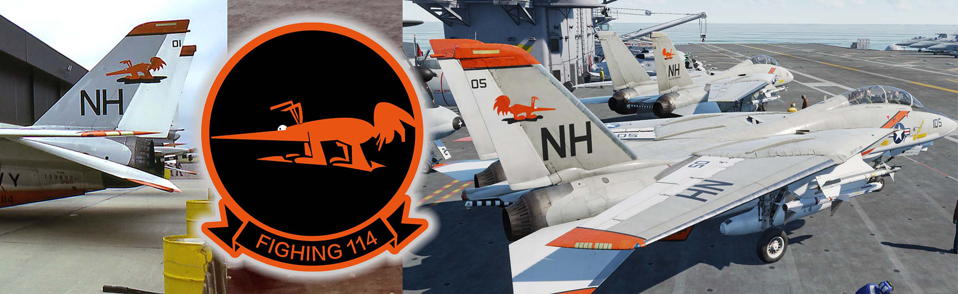 CVN-65 Enterprise deck + 4' Legendary F-14 Tomcat series Section #E deck + F-14A BuNo. 159833, VF-114 "Aardvarks", CVW-11, Operation Praying Mantis, Persian Gulf, USS Enterprise CVN-65, 1988