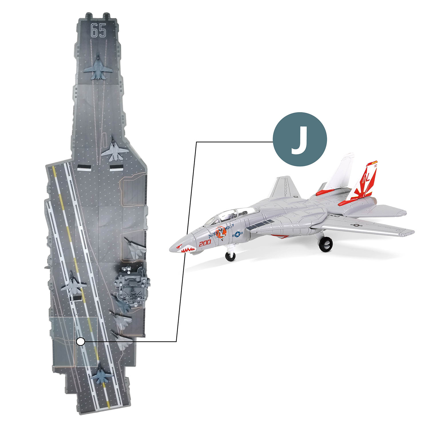 The complete position of section J of the CVN-65 deck